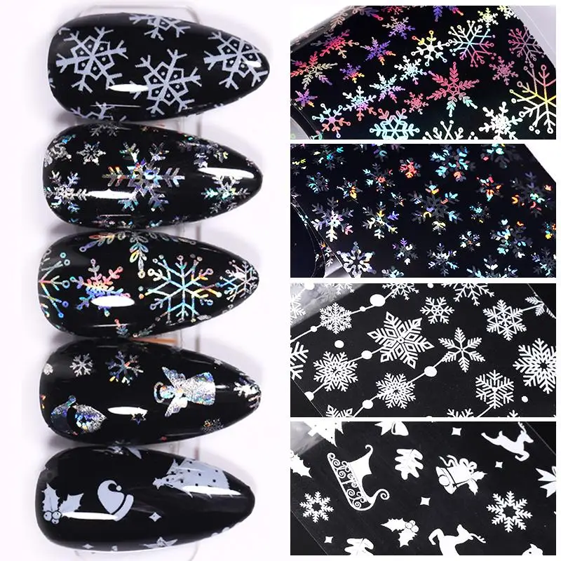 10 шт./кор. Рождественская обувь Серебряного и снежинки фольги фольга для Неил