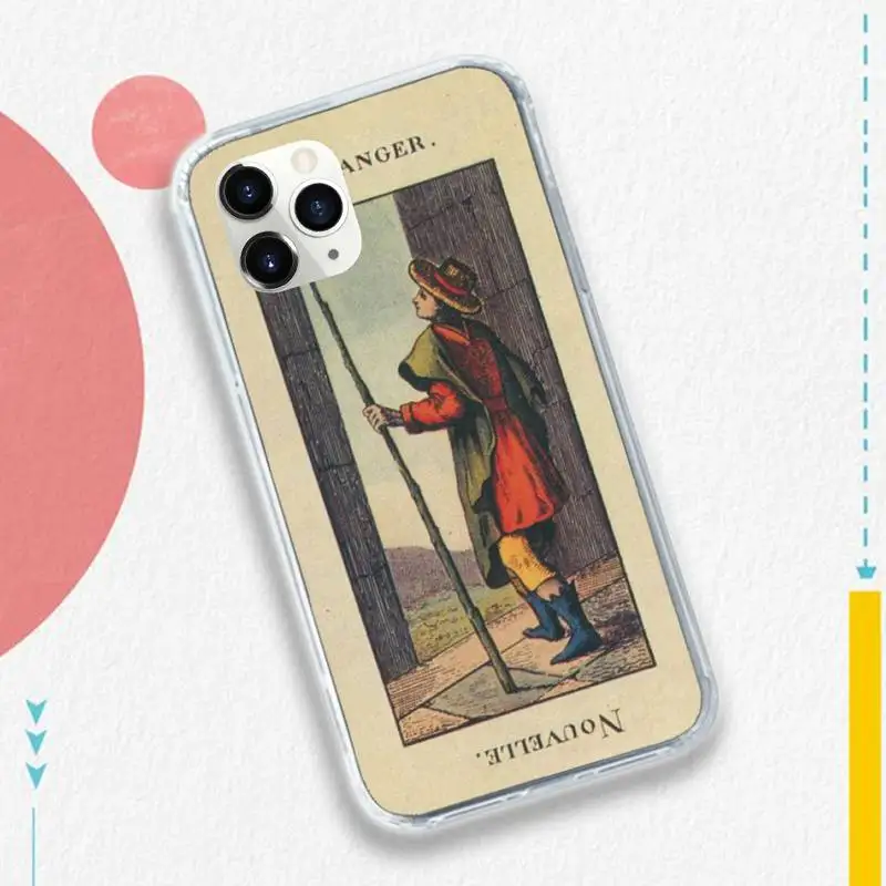 

Tarot Egyptien de Dusserre Retro Art Phone Case for iPhone 11 12 pro XS MAX 8 7 6 6S Plus X 5S SE 2020 XR