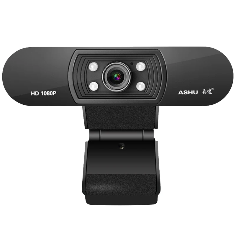 

2022. Ashu H800 Full HD Video Webcam 1080P HD Camera USB Webcam Focus Night Vision Computer Web Camera with Built-in Microphone