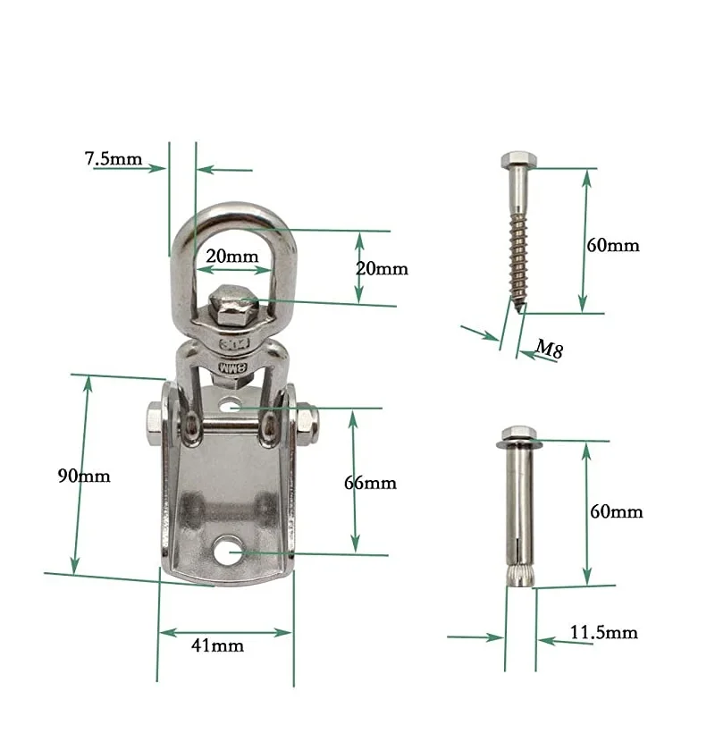2 комплекта подвесной веревочный поворотный крючок подвесное кресло-гамак