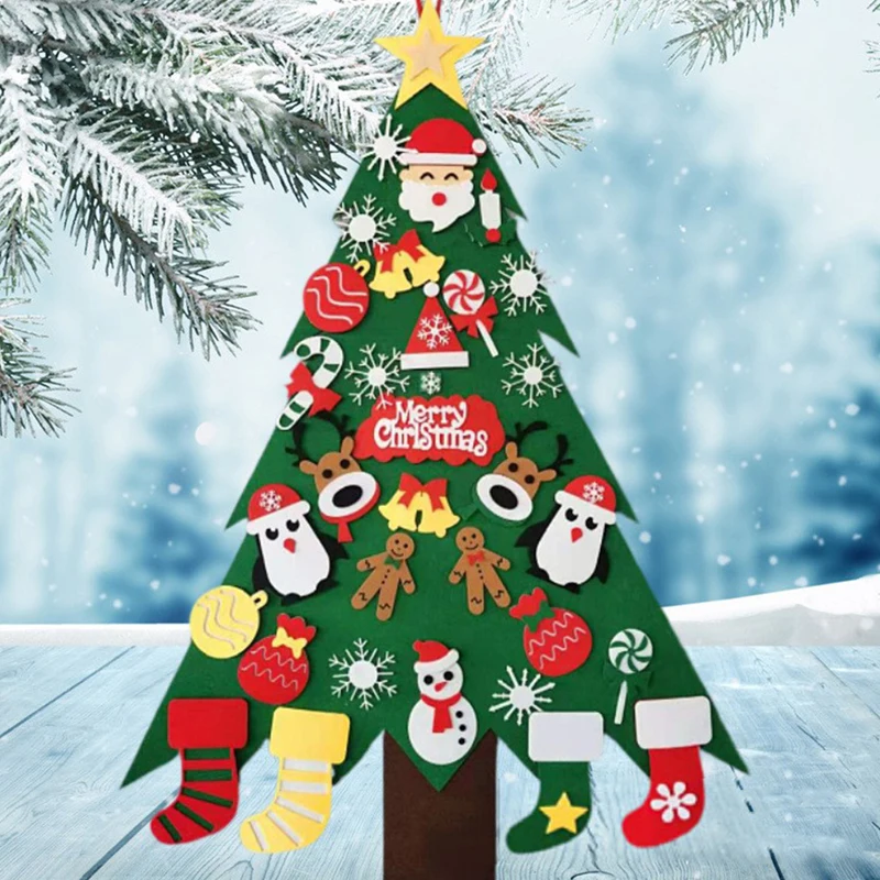 

DIY Felt Christmas Tree Christmas Decoration For Home Ornaments Santa Claus Xmas