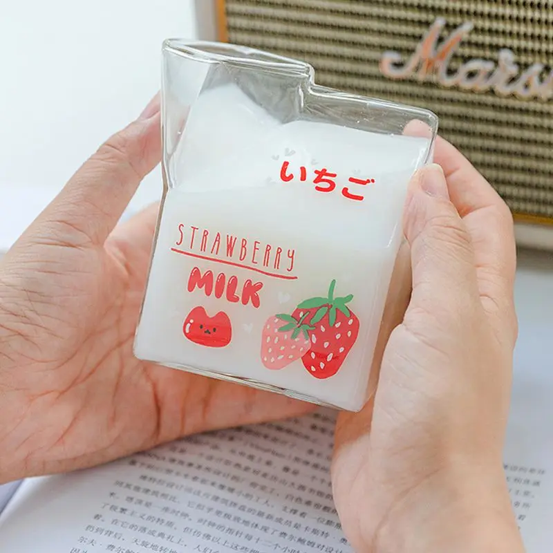 380 мл квадратная молочная стеклянная коробка кружка прозрачная чашка квадратное