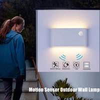pir motion sensor waterproof outdoor led wall lamp ac85 265v ip65 aluminum long strip wall light 6122024w porch garden sconce