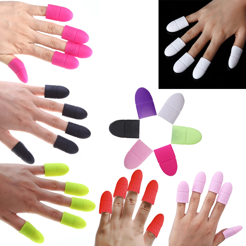 

10pcs Nail Art Polish Remover Wrap Silicone Plastic Soak Off Cap Clip Manicure Cleaning Varnish Nail Art Tool Reuseable Finger