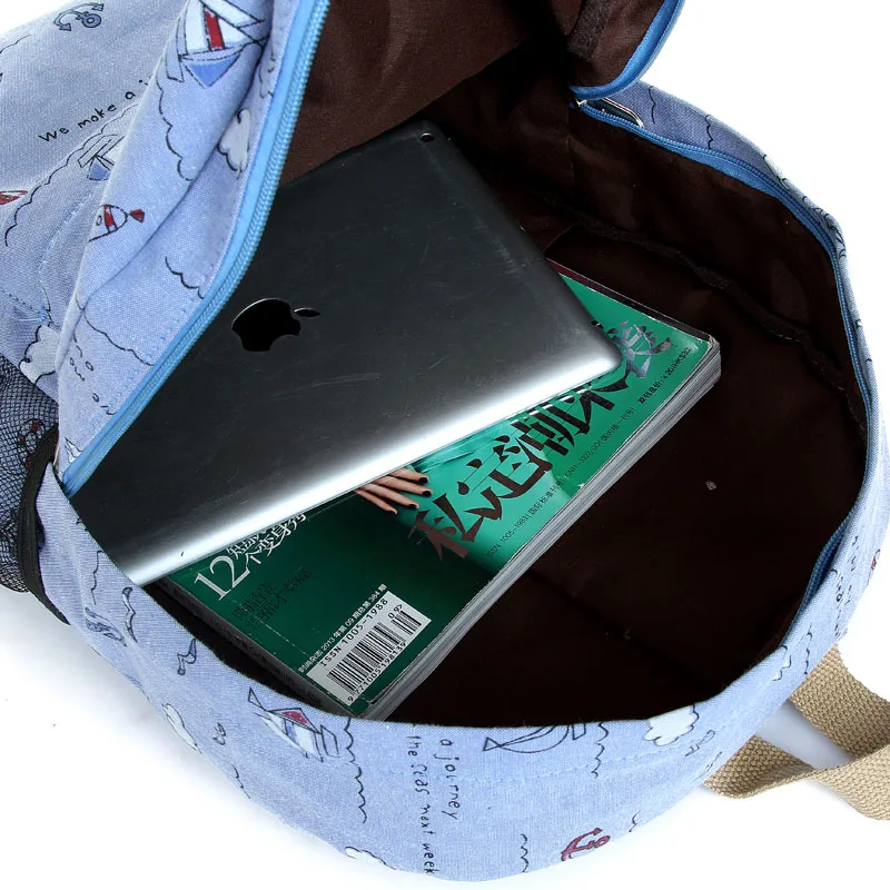 Модная женская парусиновая школьная сумка YATUOKEIS с мультяшным принтом для девочек