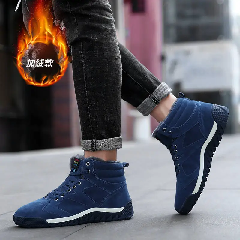 BACKCAMEL/2018 зимняя хлопковая Мужская бархатная обувь флоковые сохраняющие тепло