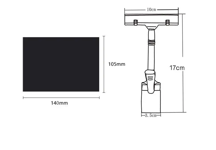Стираемая ПВХ черная карта супермаркета Цена Этикетка дисплей доска знак зажим
