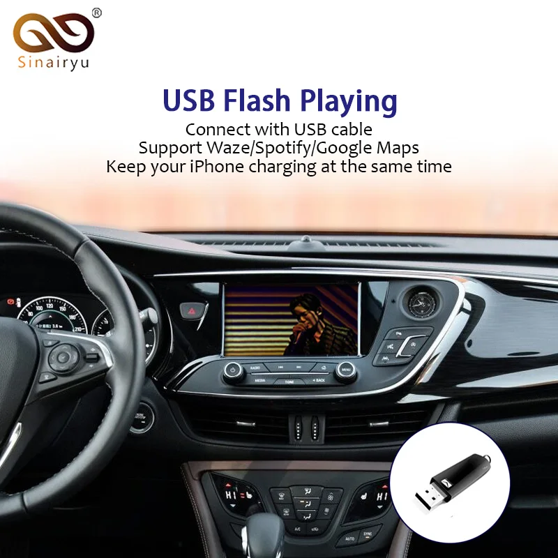 Sinairyu беспроводной Apple Carplay для Buick Regal/La crosse/Verano/Envision 2014-2018 Android авто зеркало в форме