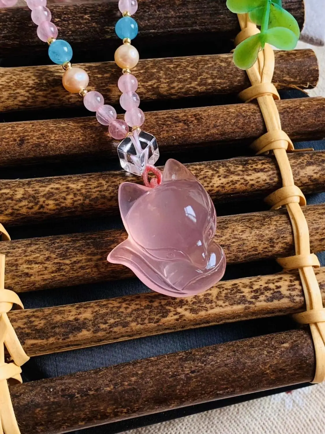 

Natural Pink Rose Quartz Star Light Cat Pendant Necklace Women Men From Mozambique New Gift 27mm Crystal Jewelry AAAAA