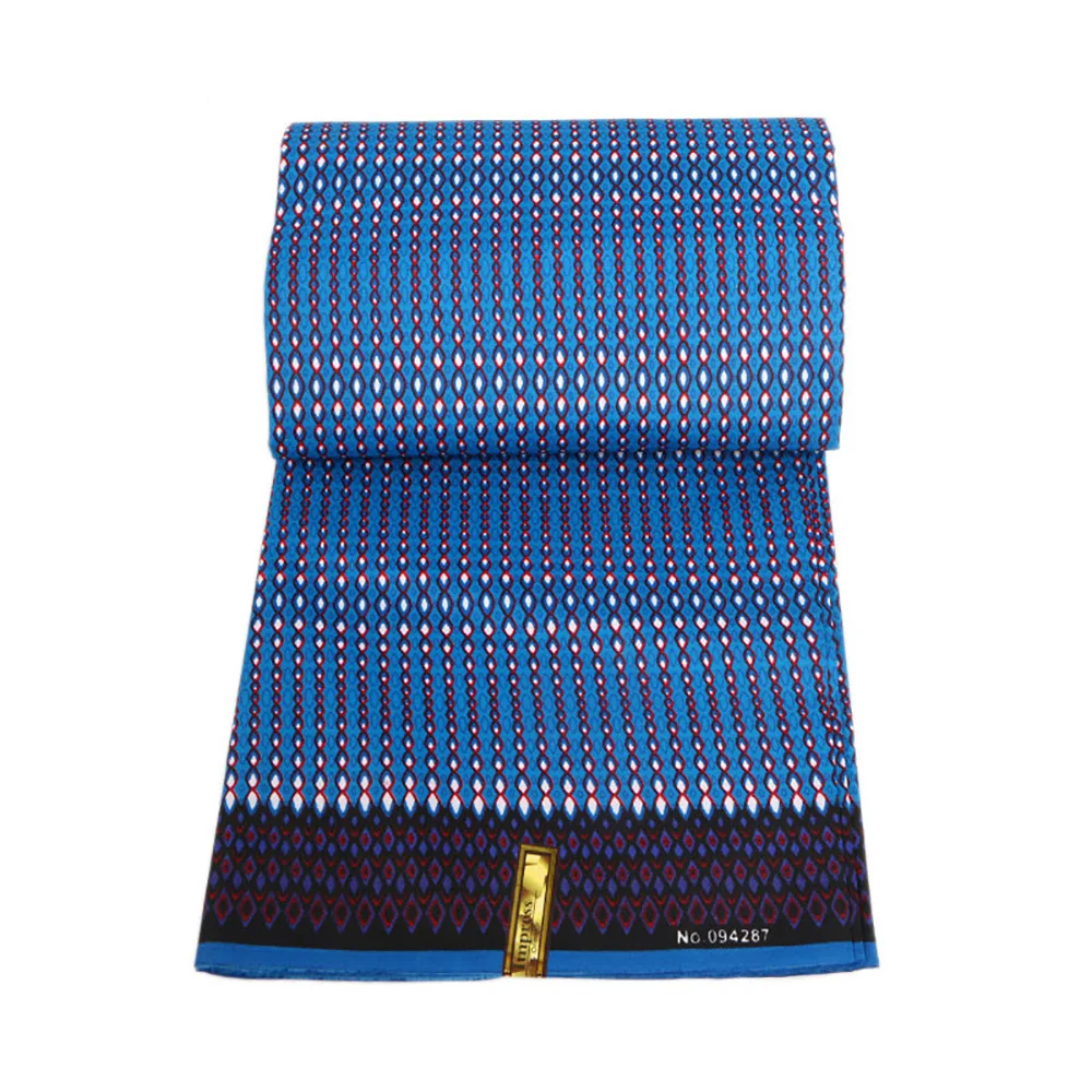 Полосатая африканская восковая ткань 100% полиэстер оптовая продажа высокое