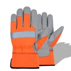 HENDUGLS 5 шт. противоударный рабочие перчатки из мягкой микрофибры зимние теплые толстые анти влияние перчатки безопасности нейтральный оранжевый варежки 9112