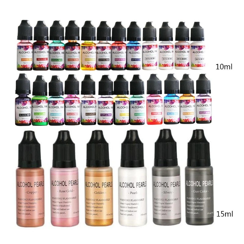 

2021 New 30Colors Epoxy Resin Diffusion Pigment Alcohol Ink DIY Craft Liquid Colorant Dye