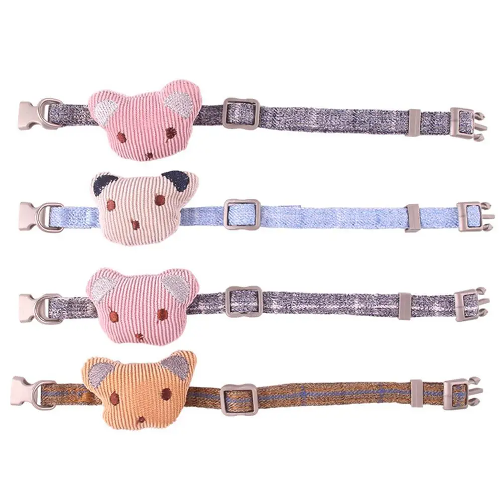 

Adjustable Pet Collar Kitten Accessories Cat Puppy Neck Traction Rope Collars Charm Cartoon Bear Small Pets Necklace