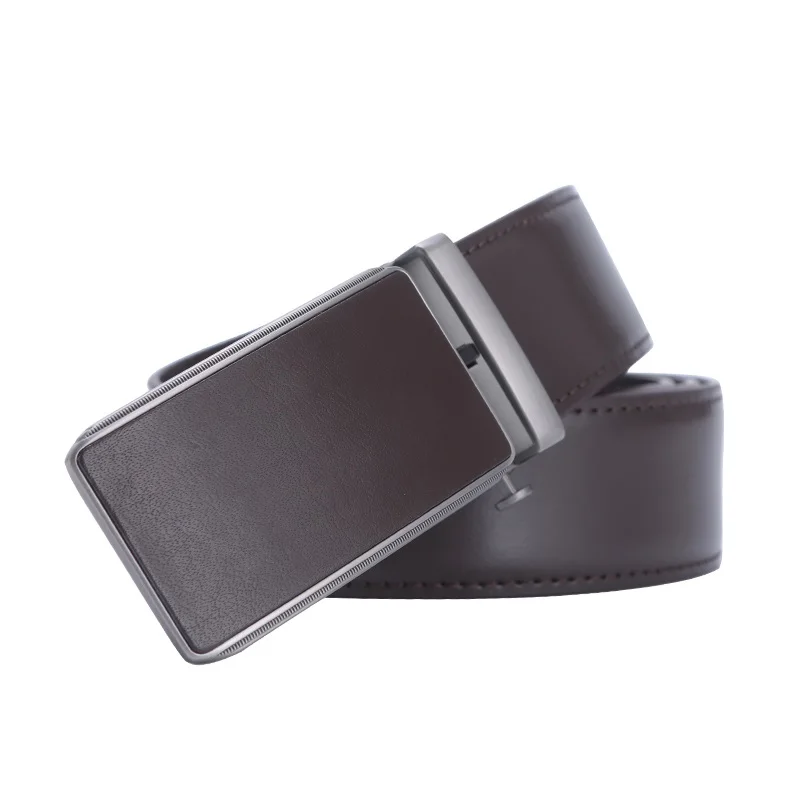 Новый дизайнерский ремень из воловьей кожи коричневый автоматическая пряжка