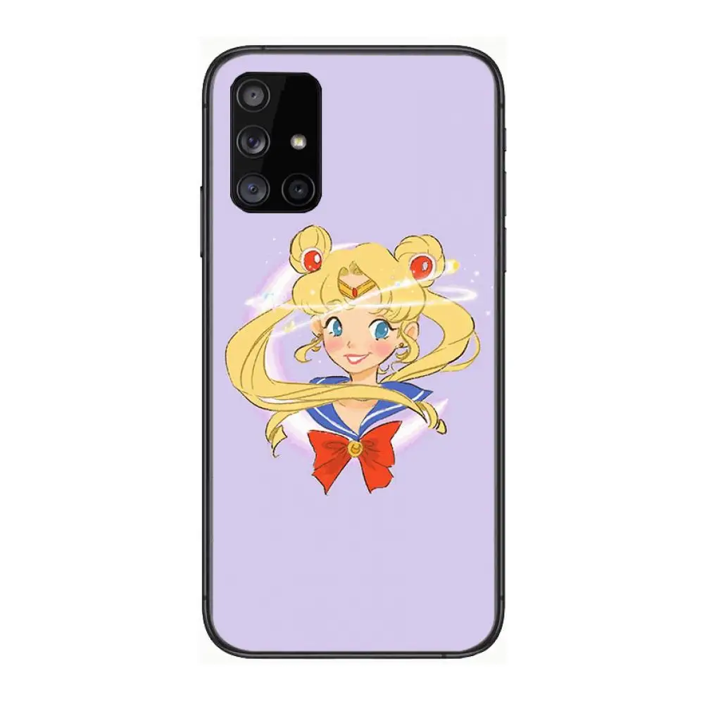 

Japanese Anime Sailor Moon Phone Case Hull For Samsung Galaxy A 90 50 51 20 71 70 40 30 10 80 E 5G S Black Shell Art Cell Cove