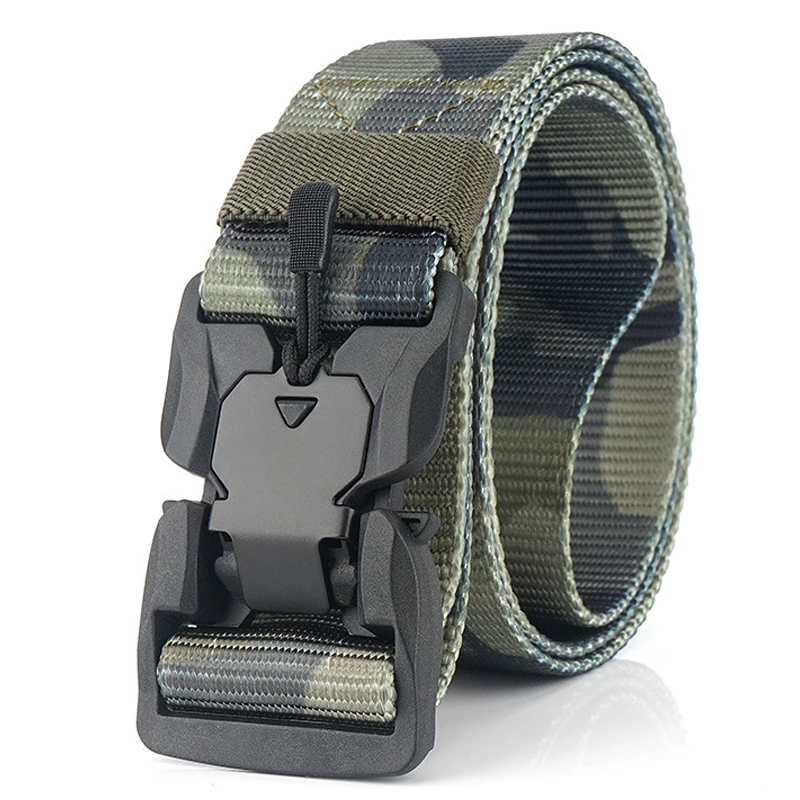 Тактический ремень с магнитной камуфляжной пряжкой мягкий нейлоновый пояс