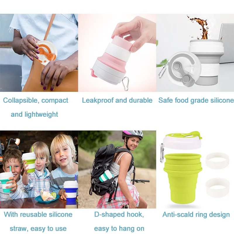 MYBOTTY 550 мл силиконовая бутылка для воды Портативная Складная Спортивная питьевой