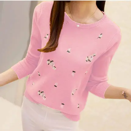 PINK Ohclothing осенний свитер из лайкры Женский вязаный Зимний пуловер женская Трикотажная майка джемпер Pull Femme - Цвет: PINK