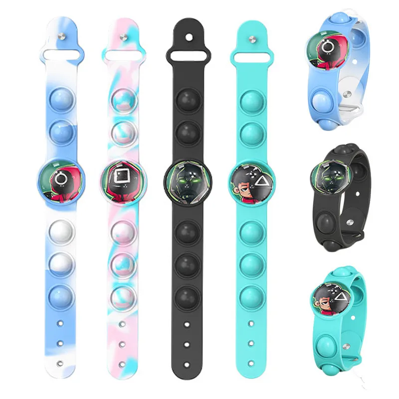 

Squid Game Wristband Sensory Fidget Toys Children Unzip Bracelet Kids Cartoon Wristbands Antistress Cosplay Props For Adults Boy