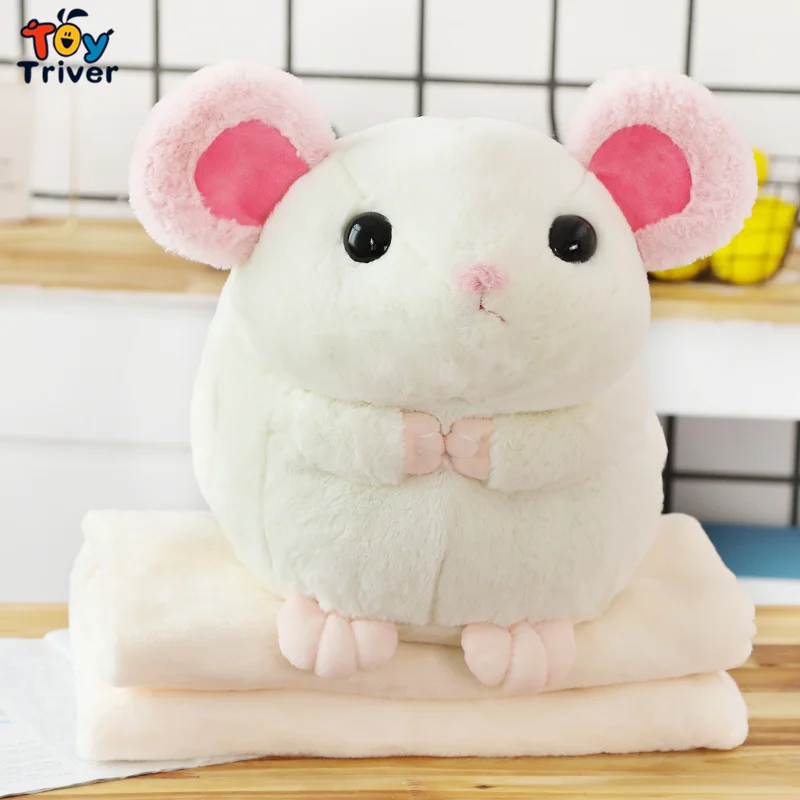 Kawaii Мышь Крыса плюшевые игрушки портативное одеяло Кукла грелка для рук дети