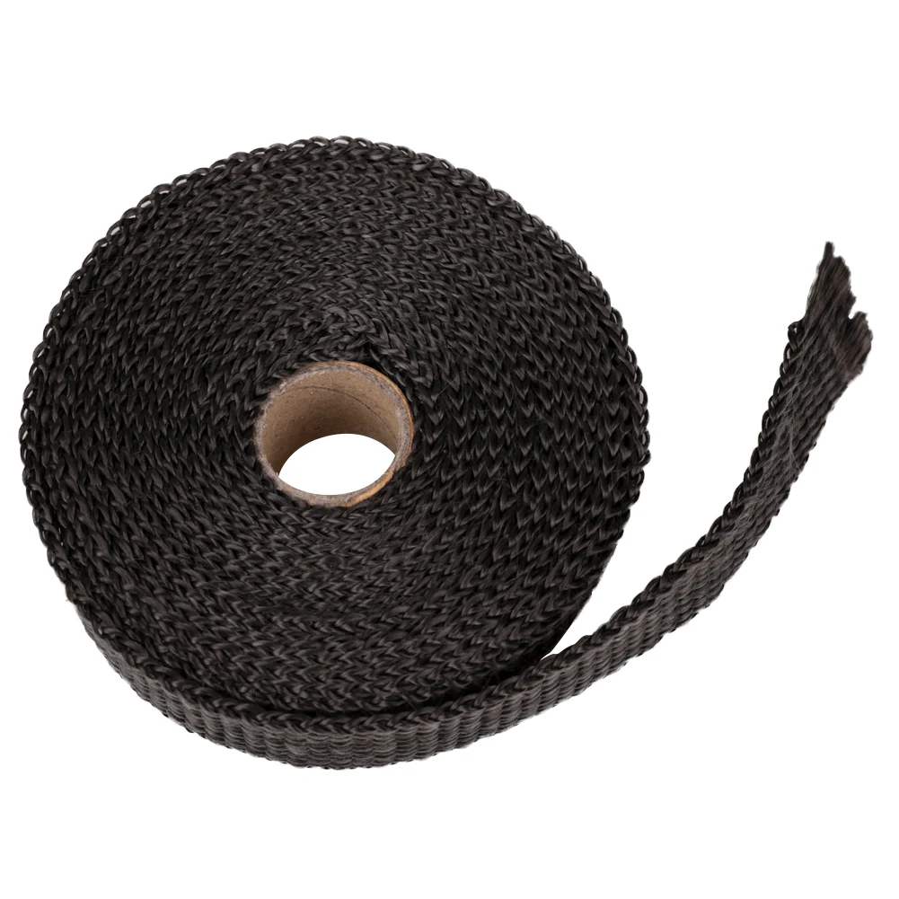 

5M Roll Fiberglass Heat Shield Motorcycle Exhaust Thermal Tape Header Pipe Heat Wrap Tape Thermal Protection with Stainless Ties