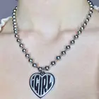 Ожерелье женское, из нержавеющей стали, с кулоном в виде сердца