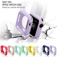 soft silicone case for apple watch 7 6 se 5 4 3 bumper protection shell for iwatch cover series 45mm 42mm 38mm 44mm 40mm 41mm