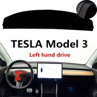taijs factory anti cracking protective classic leather car dashboard cover for tesla model 3 left hand drive