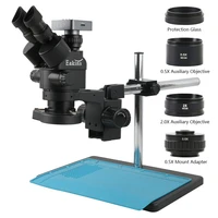 48mp 1080p hdmi usb video camera 3 5x 90x simul focal stereo microscope trinocular microscope set for pcb soldering repair