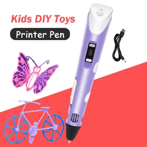 4th upgraded 3d printer pen diy 3 d pen led 3d printing pens children 3d painting pen kids drawing pens gifts educational toys free global shipping