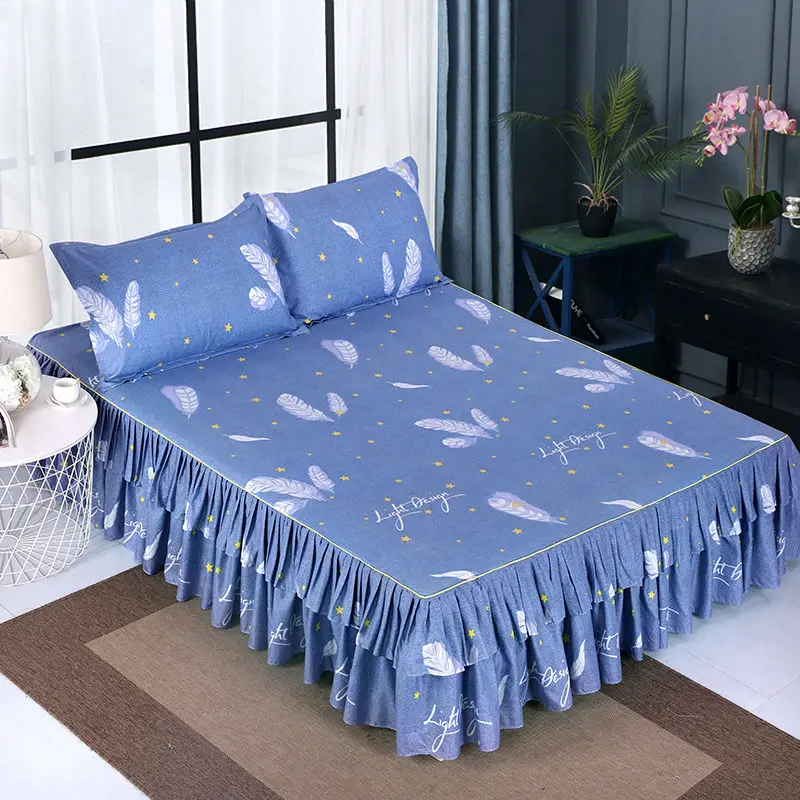 Скандинавские романтичные покрывала с оборками и цветочным узором для кровати