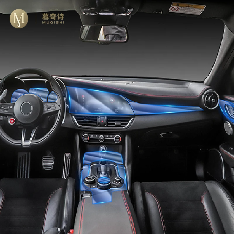 

For Alfa Romeo Giulia 2017-2019car Interior Center console Invisible car suit TPU protective film Anti-scratch Accessories Refit