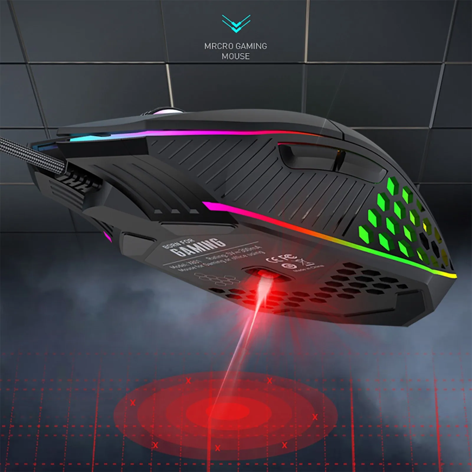 

X801 Computer Mouse Wired Rgb Luminous Comfortable High-performancegaming Mouse Computer Silent Backlit Ergonomic Gaming Mouse
