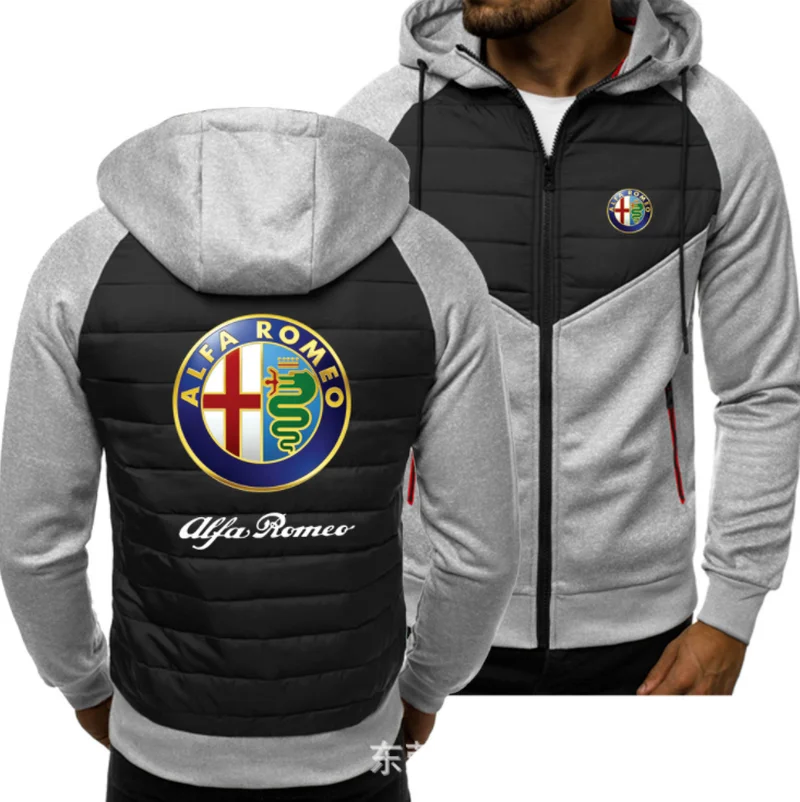 

Куртка мужская демисезонная на молнии с длинным рукавом и принтом логотипа ALFA ROMEO