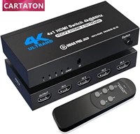 hdmi switch 4k60hz 4 port hdmi 2 0 switcher selector 4 in 1 out with ir remote control supports 4k hdr10 hdcp 2 2