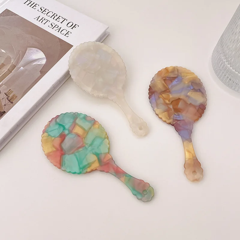 Корейское модное ретро маленькое овальное волнистое боковое зеркало для макияжа