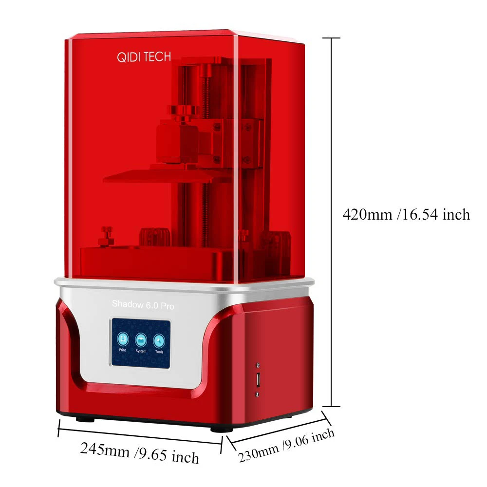 3D принтер QIDI TECH SLA /LCD Shadow 6 0 PRO УФ ЖК из смолы с двумя направляющими по оси z размер