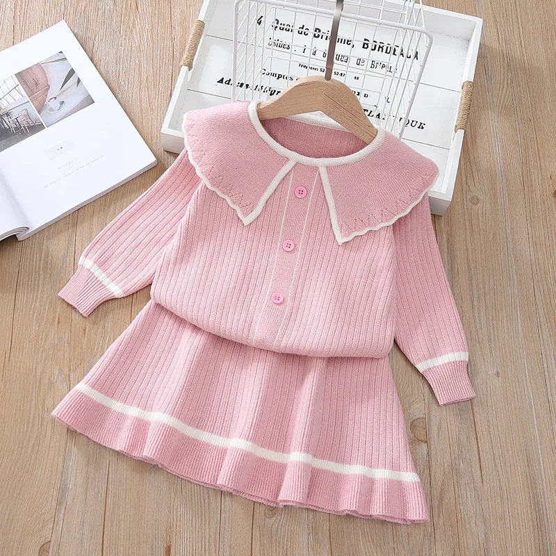 

Kids Girls Dresses New Fashion Knitted Elegant Sweater Dress Mesh Baby Girl Outfits Autumn Cute Vestidos Girls Dress Princess