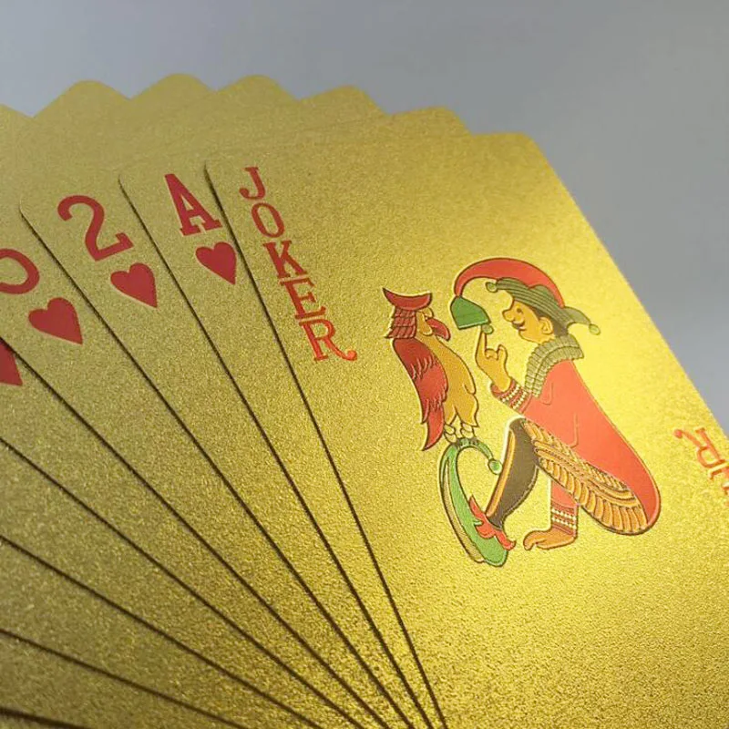 Money Poker золотые игральные карты игра в покер Золотая фольга набор для покера