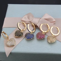women earrings heart shaped cubic zirconia earrings couple earrings give girlfriend birthday gift fashion simple jewelry