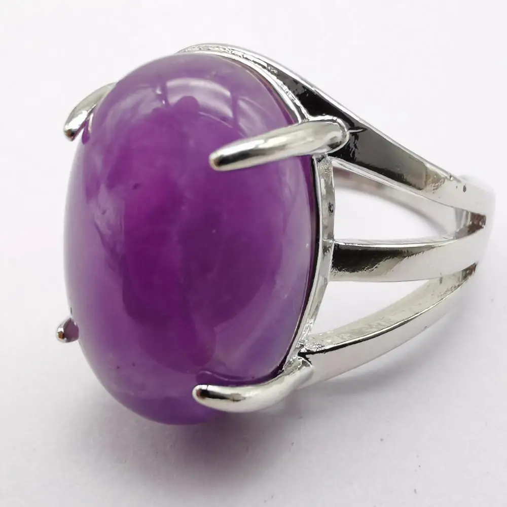 Кольцо на палец с натуральным фиолетовым кристаллом размер 8-9 X251 | Украшения и