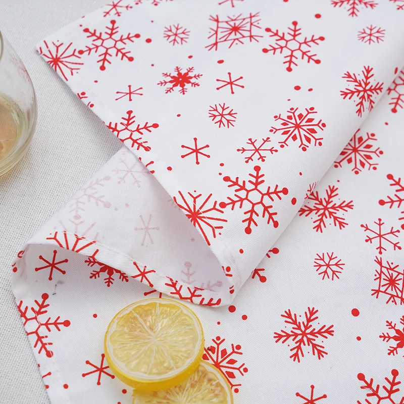 Рождественские столовые приборы из полиэстера и хлопка пасторальные коврики