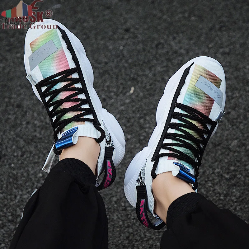 2019 сетчатые мужские повседневные кроссовки на массивном каблуке мужская обувь