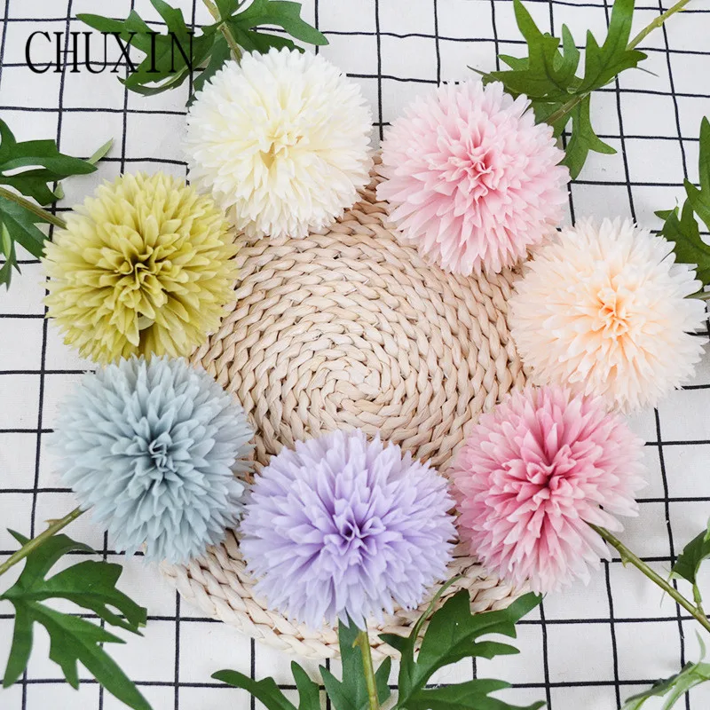 DIYartificial silk Одуванчик цветок мяч дома спальня стол искусственный цветок для декорирования Свадебная рука держащая цветок подарок на день рождения 1 шт