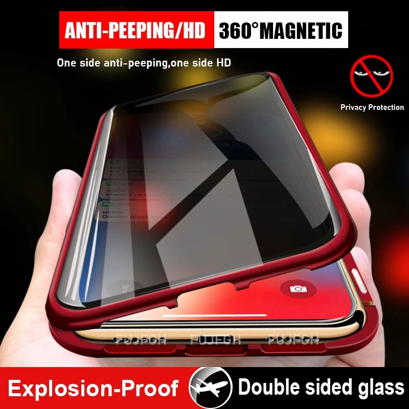 

Защитный Магнитный чехол для iPhone 13 12 Mini 11 Pro Max XR XS Max 7 8 Plus SE