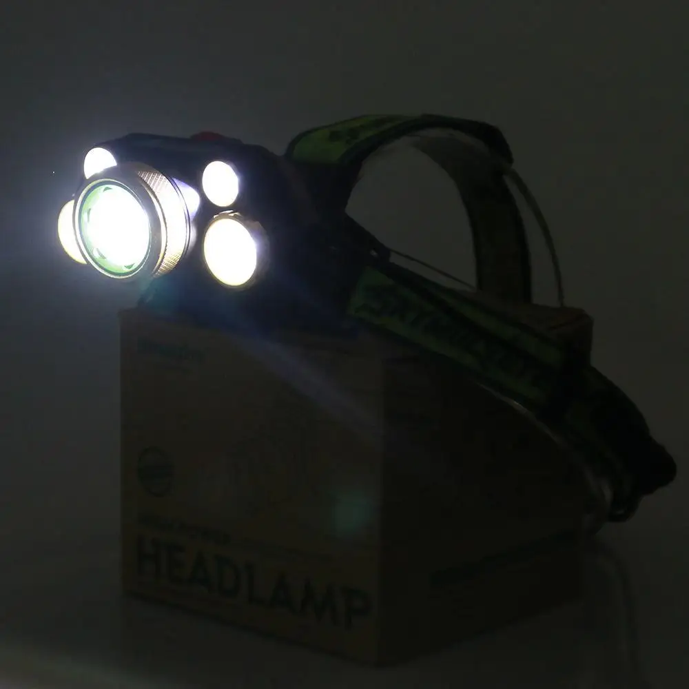 SKTWOLFEYE 8000 люменов 5X T6 LED USB фара фонарик Регулируемый перезаряжаемый супер яркий 4