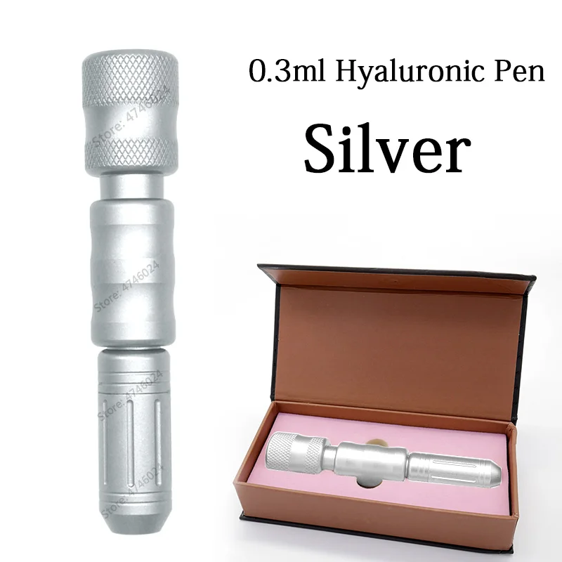 Silver pen Высокое давление 0,3 мл Гиалуроновая кислота ручка высокая плотность Металл гиалуроник инъекции пистолет для против морщин лифтинг губ наполнитель гиалурон - Цвет: Silver pen