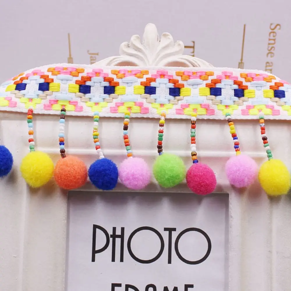 1 ярд ручная работа украшенная бисером кисточками кружевной лентой помпоном