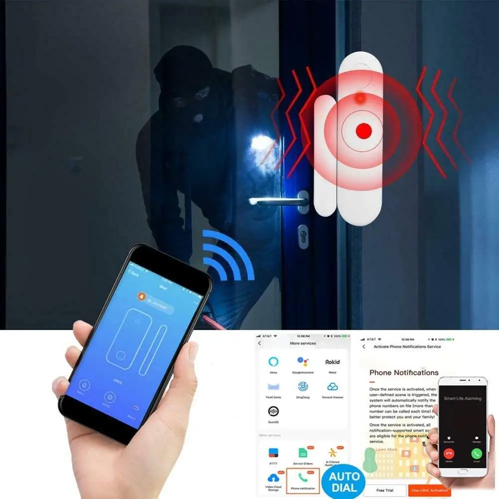 Wi Fi магнитный датчик двери окна Беспроводной детектор домашней Смарт пульт