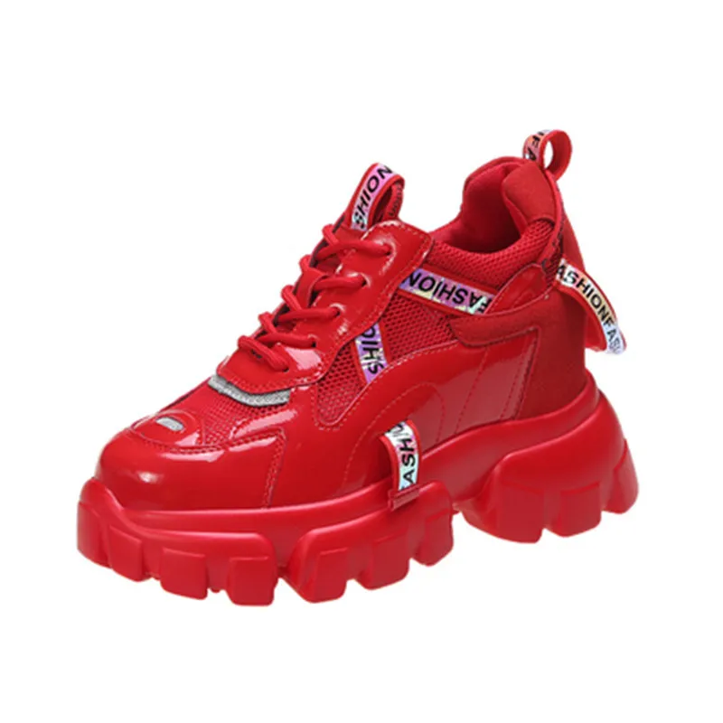 

2020 New Chunky Mesh Breathable Shoes lace-up Casual Vulcanize Shoes Old Dad female Spring fashion Platform Non-slip Sneakers